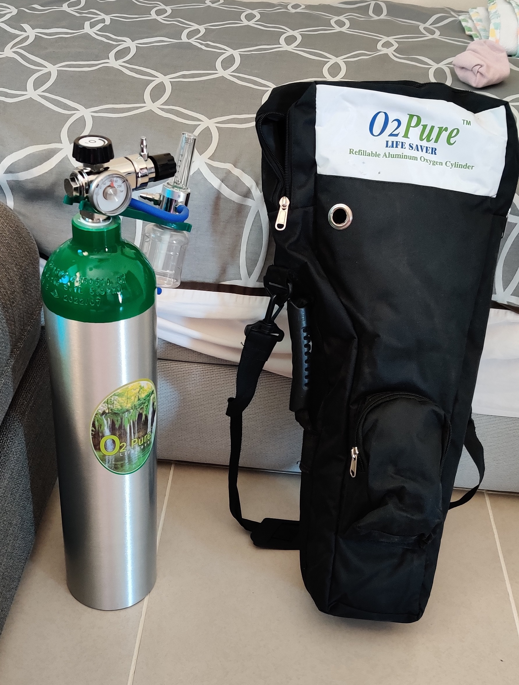 Medical grade Oxygen tank 5l - Comes with 2 canulas